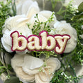 Pink & Yellow Glitter Baby Iron on Patch