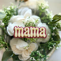 Pink & Yellow Glitter Mama Iron on Patch