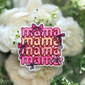Mama Mama Mama Pink Bow Iron on Patch
