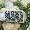 Mama Tourquoise Checkered Iron on Patch