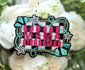 Tourqoise & Pink Mama Iron on Patch