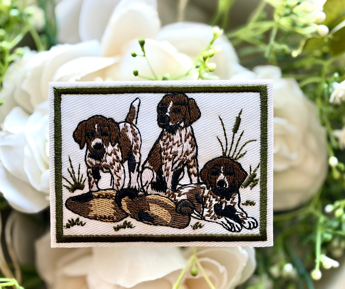 Trio Hunting Dogs Iron on Patch