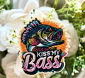 Kiss My Bass Fish Iron on Patch