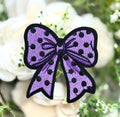 Purple Spooky Bow Iron on Patch