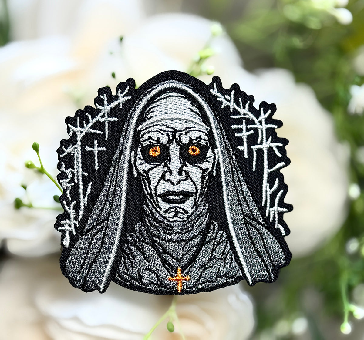 Creepy Nun Iron on Patch