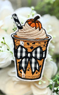 Fall Iced Coffee Iron on Patch
