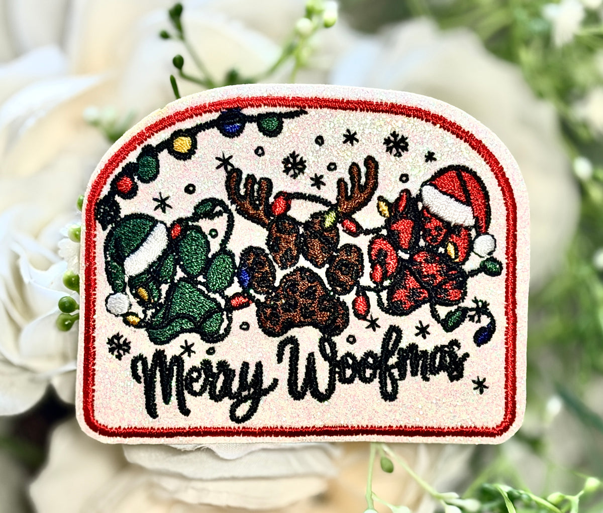 Merry Woofmas Iron on Patch