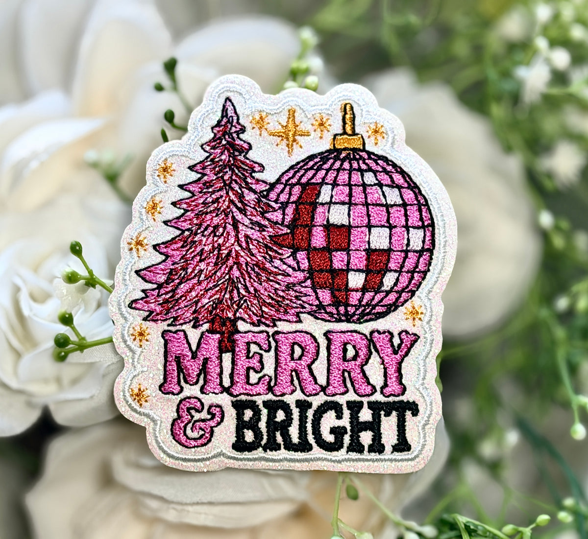 Merry & Bright Iron on Patch