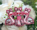 Pink Flamingo Trio Iron on Patch