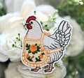 Floral Chicken Iron on Patch