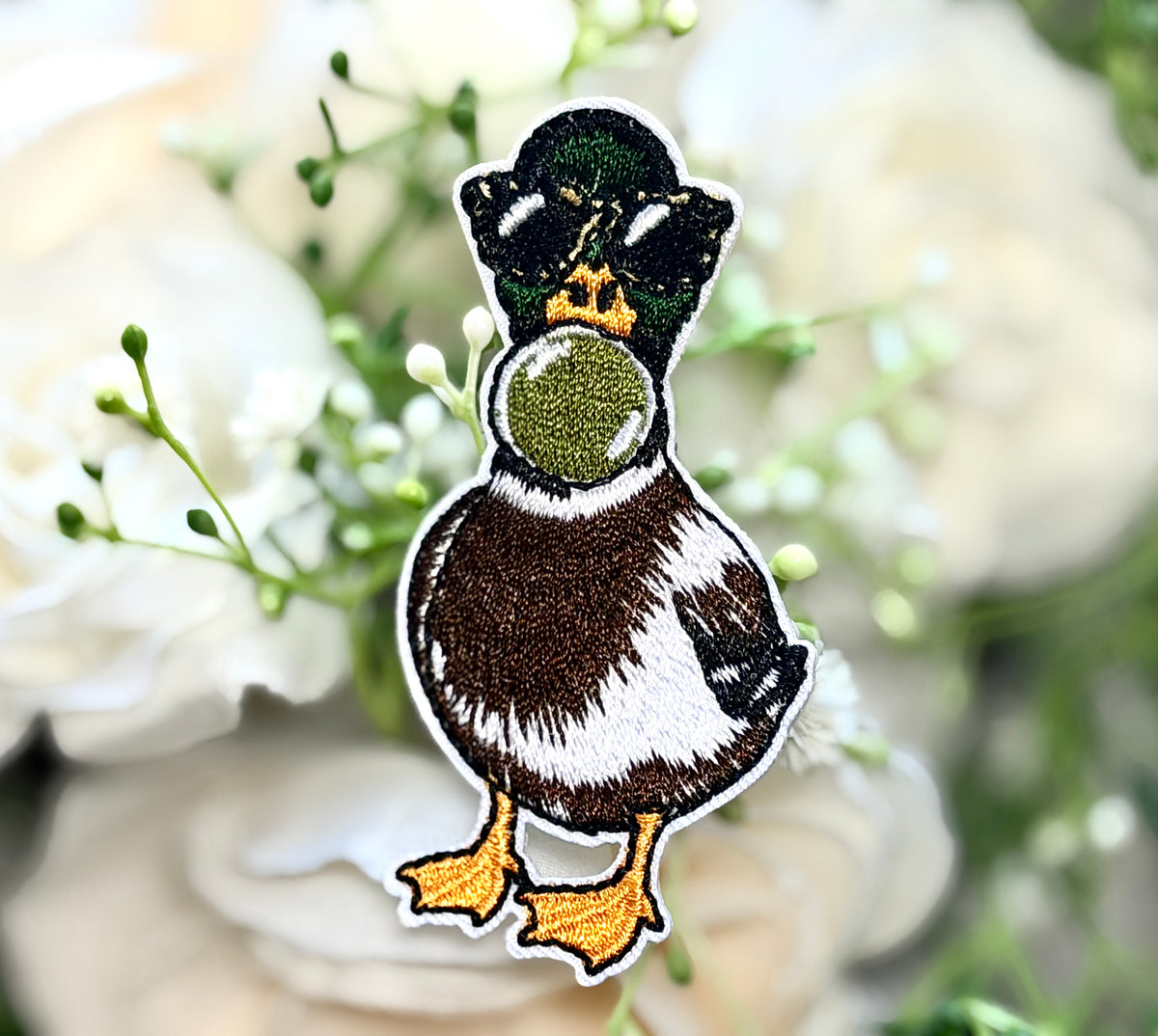 Mallard Duck Bubble Gum Iron on Patch