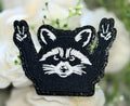 Feral Glitter Raccoon Iron on Patch