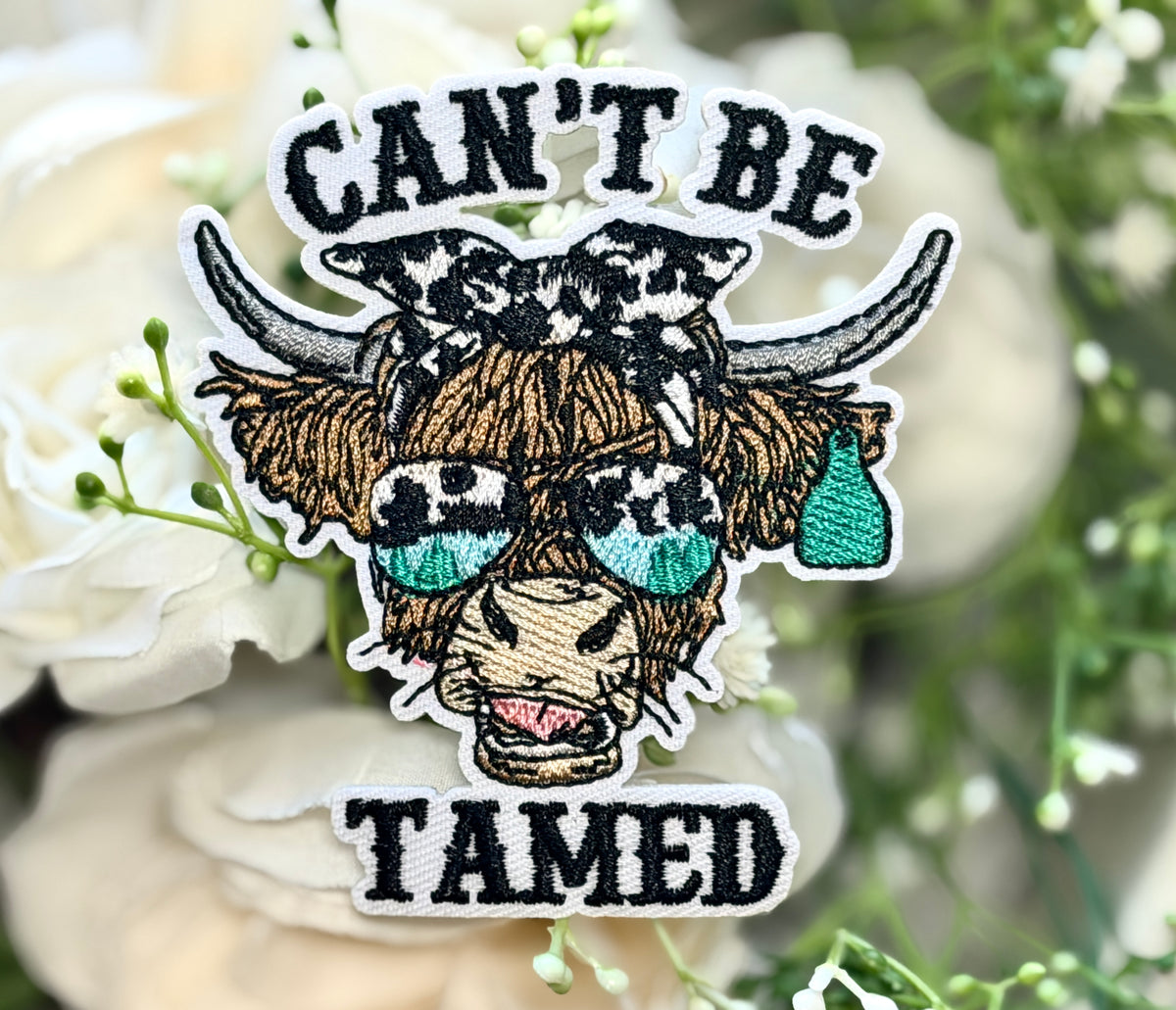 Can't Be Tamed Cow Iron on Patch