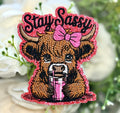 Stay Sassy Cow Iron on Patch