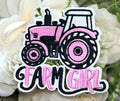 Farm Girl Tractor Iron on Patch