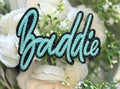 Baddie Blue Script Iron on Patch