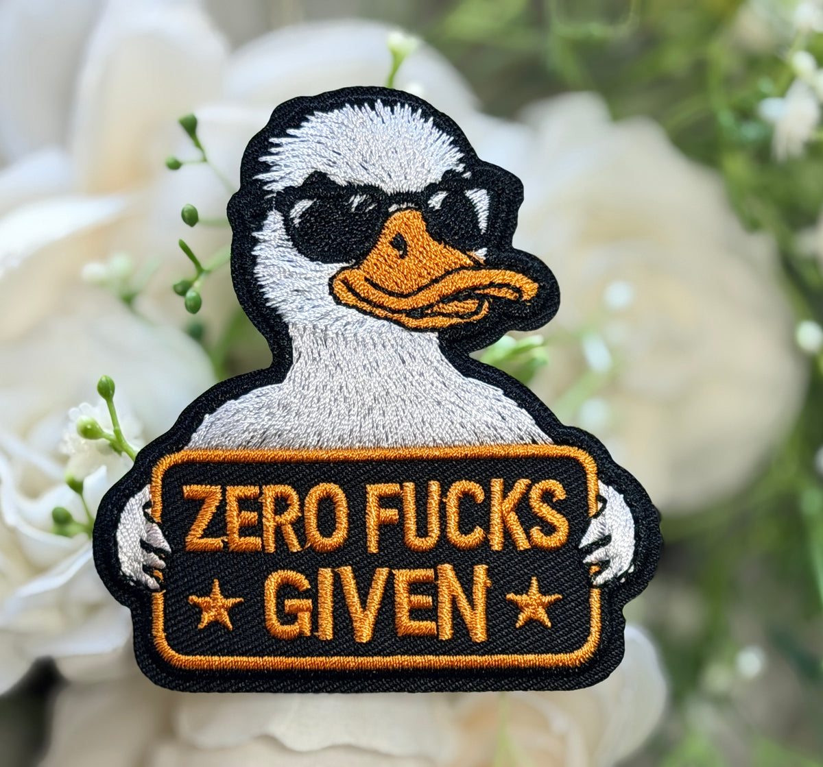Zero F*cks Given Duck Iron on Patch