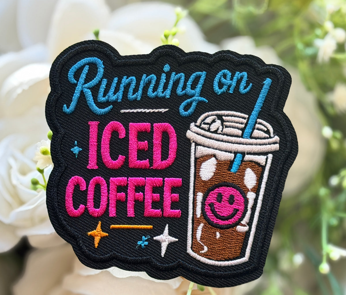 Running on Iced Coffee Iron on Patch