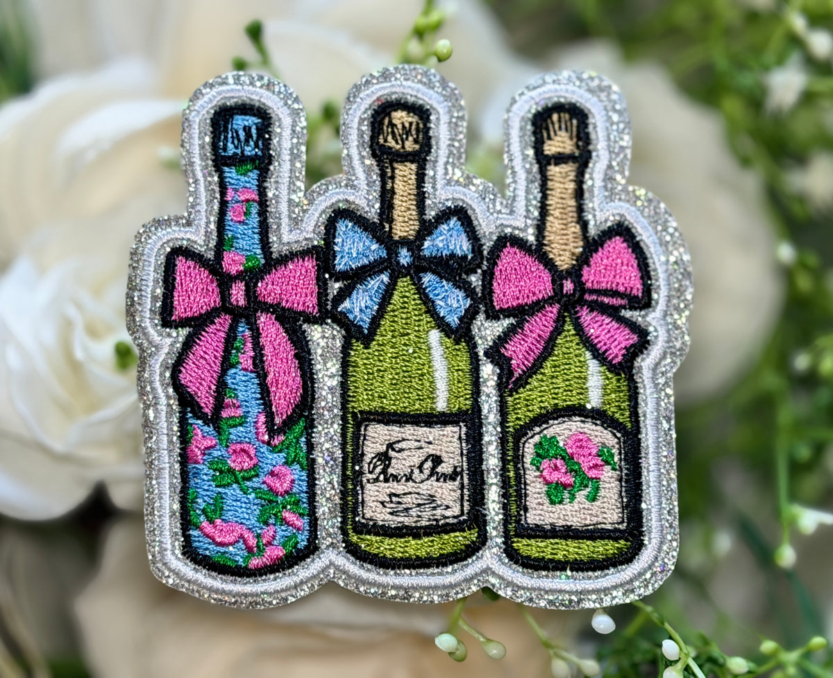 Bow Drink Trio Iron on Patch