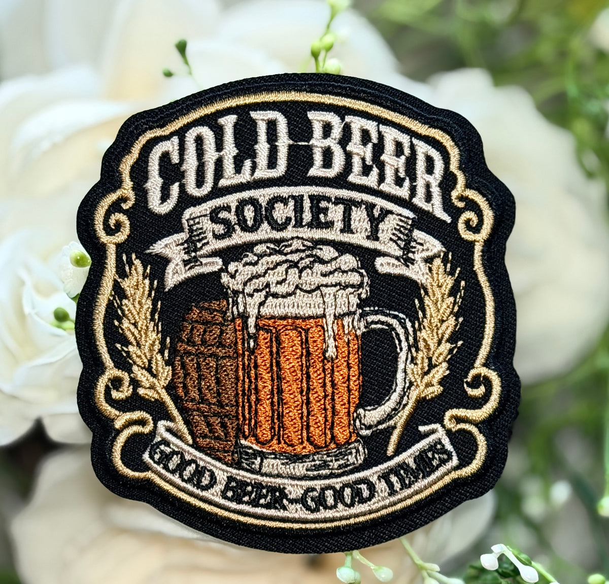 Cold Beer Society Iron on Patch