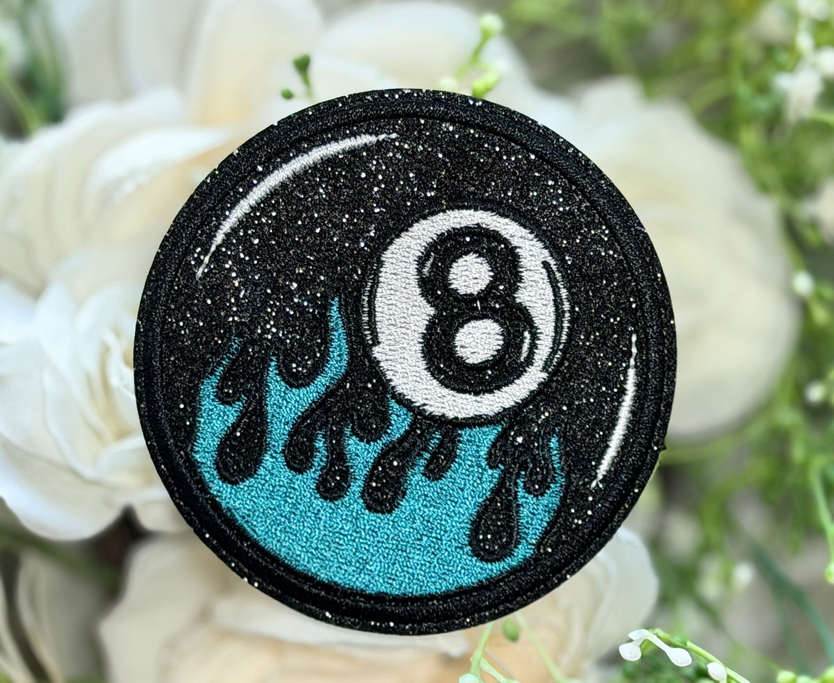 Blue 8 Ball Iron on Patch