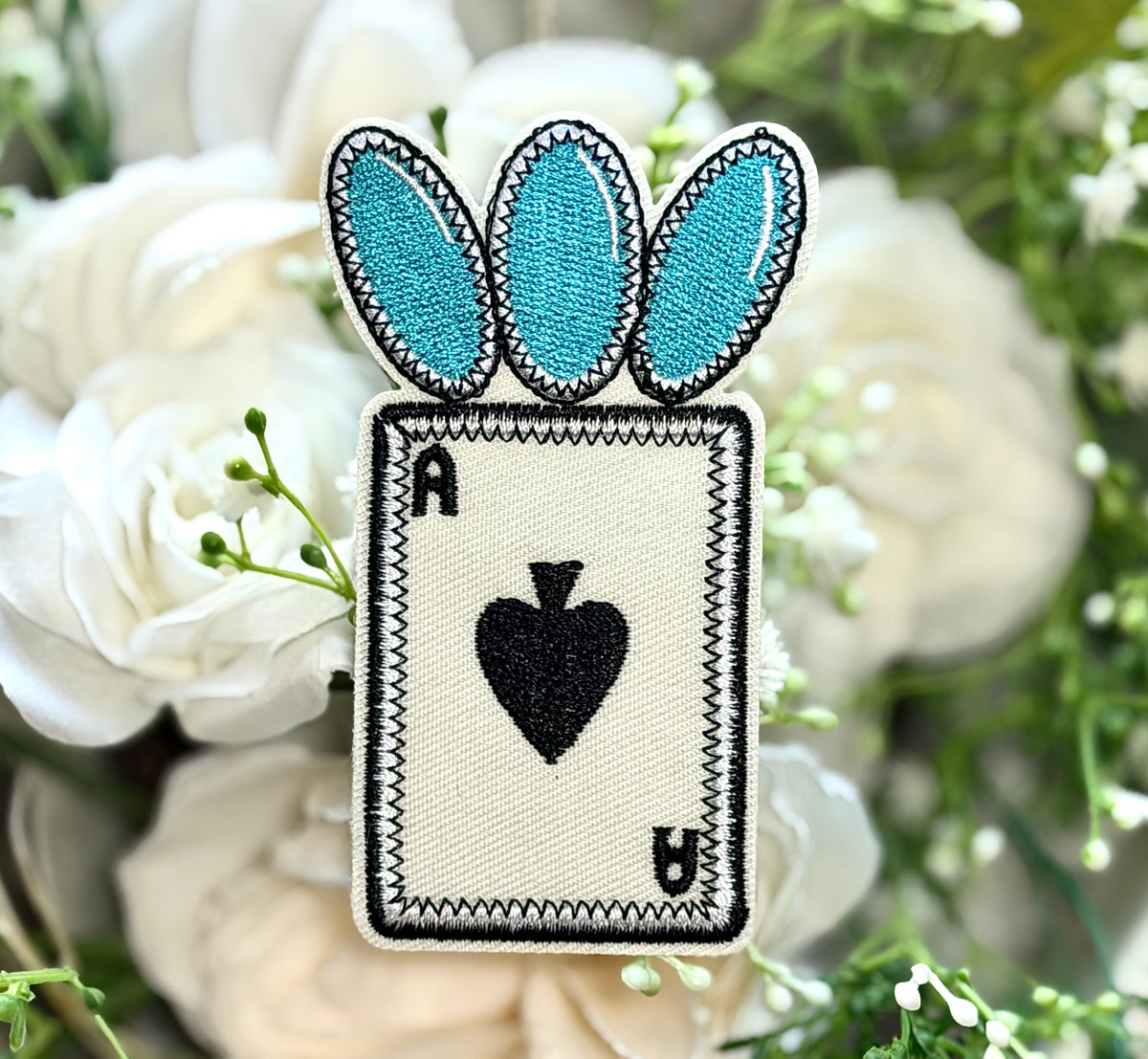 Blue Ace Card Iron on Patch