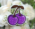 Purple Baseball Cherries Iron on Patch