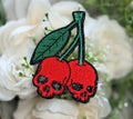 Red Skull Cherries Iron on Patch