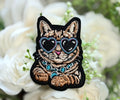 Cat Turquoise Necklace Iron on Patch