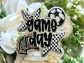 Glitter Game Day Soccer Iron on Patch