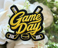 Yellow Game Day Hockey Iron on Patch
