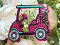 Pink Golf Cart Iron on Patch