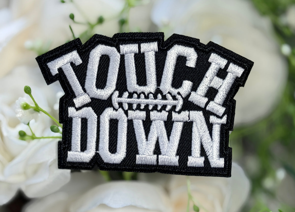 Touch Down Black & White Iron on Patch