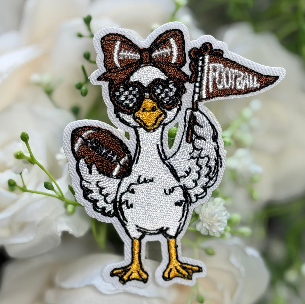 Touch Down Flag Duck Iron on Patch