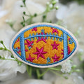 Football Pink and Blue Iron on Patch