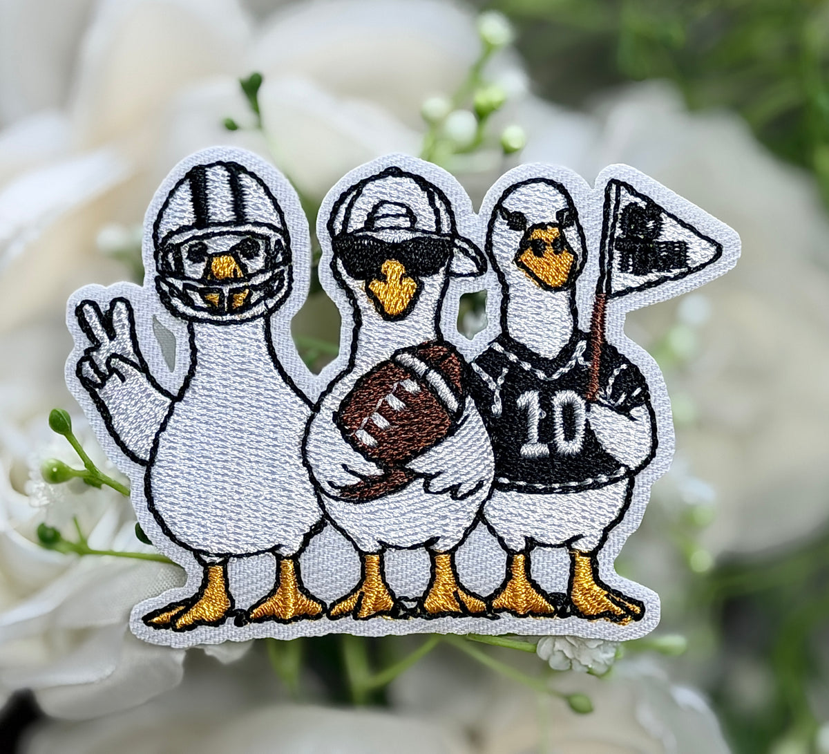 Football 3 Chickens Iron on Patch