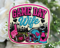 Game Day Wife Football Pink Iron on Patch