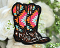 Aztec Cowboy Boots Iron on Patch