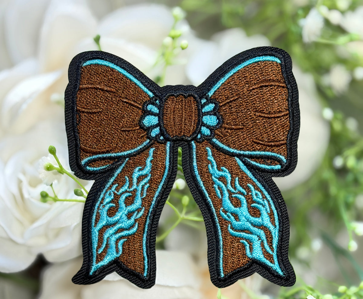 Turquoise Western Bow Iron on Patch