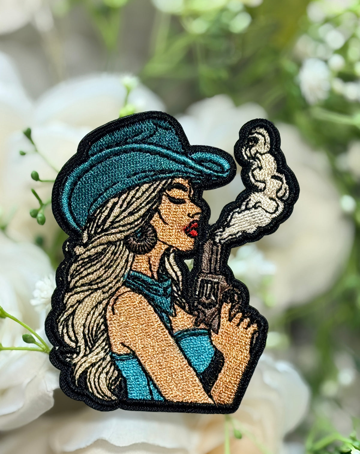 Cowgirl Portrait Iron on Patch