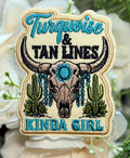 Turquoise & Tan Lines Iron on Patch