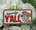 Howdy Y'all Cowboy Iron on Patch