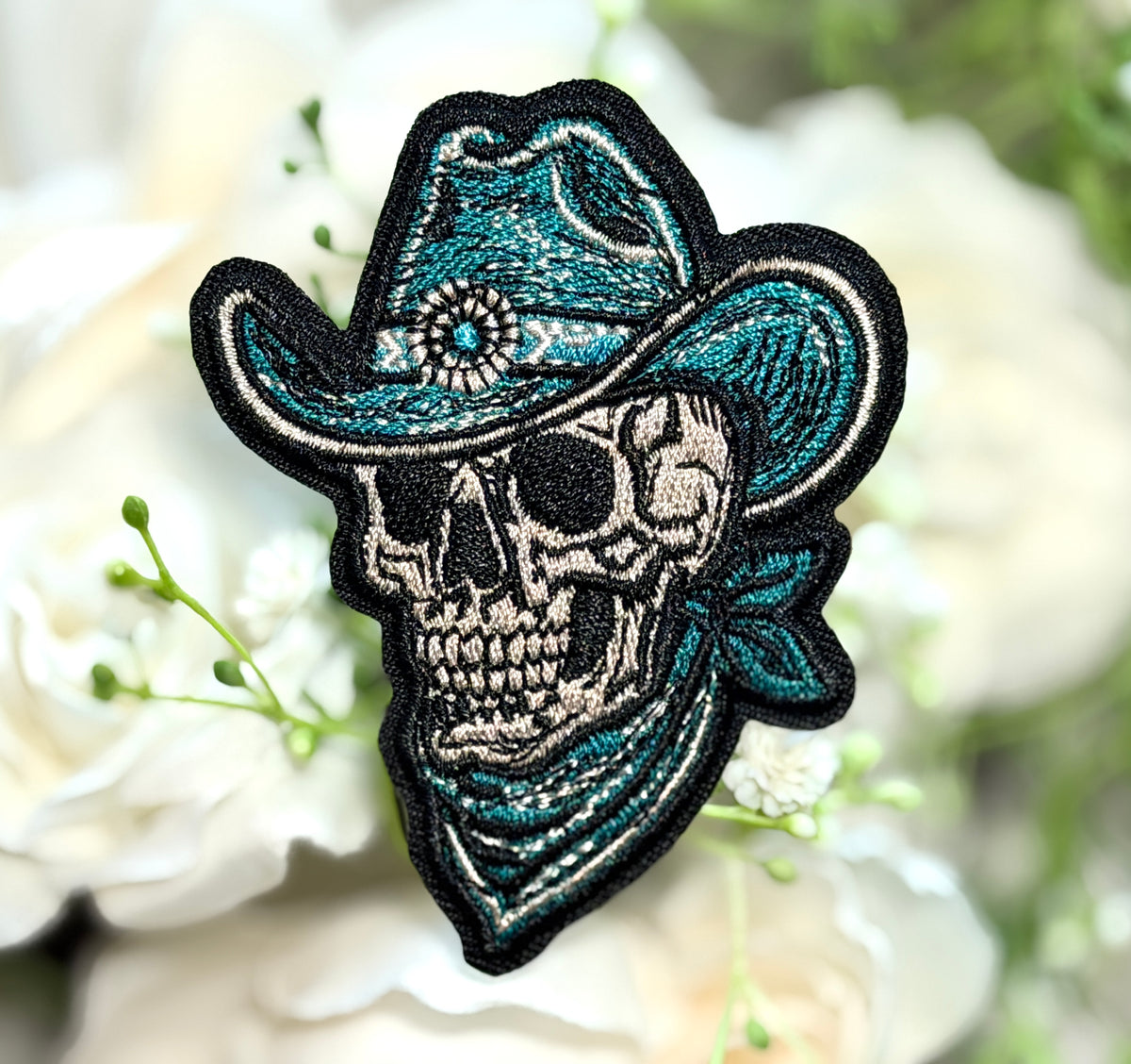 Cowboy Skull Iron on Patch