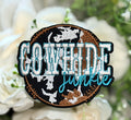 Cowhide Junky Round Iron on Patch