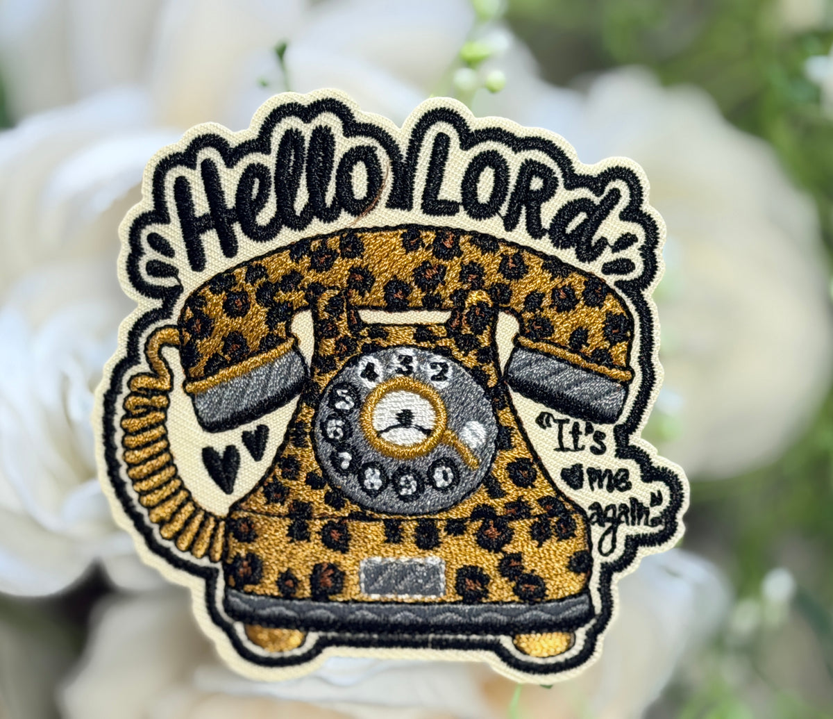 Hello Lord Telephone Iron on Patch