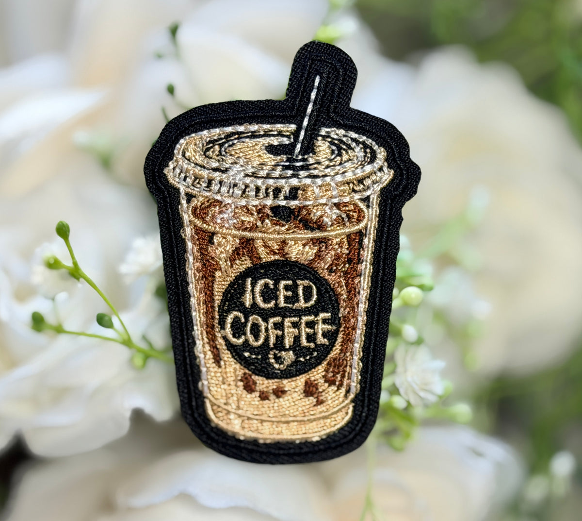 Iced Coffee Iron on Patch