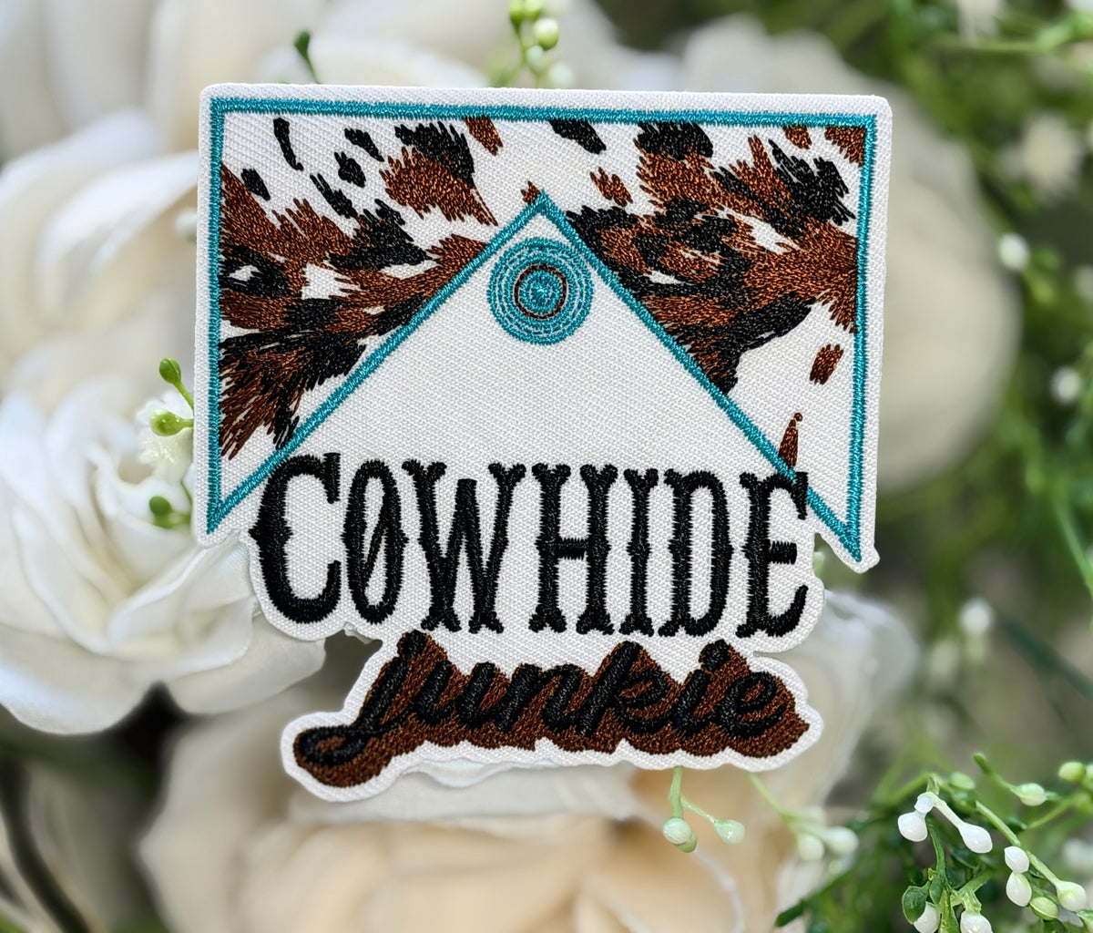 Cowhide Junkie Iron on Patch