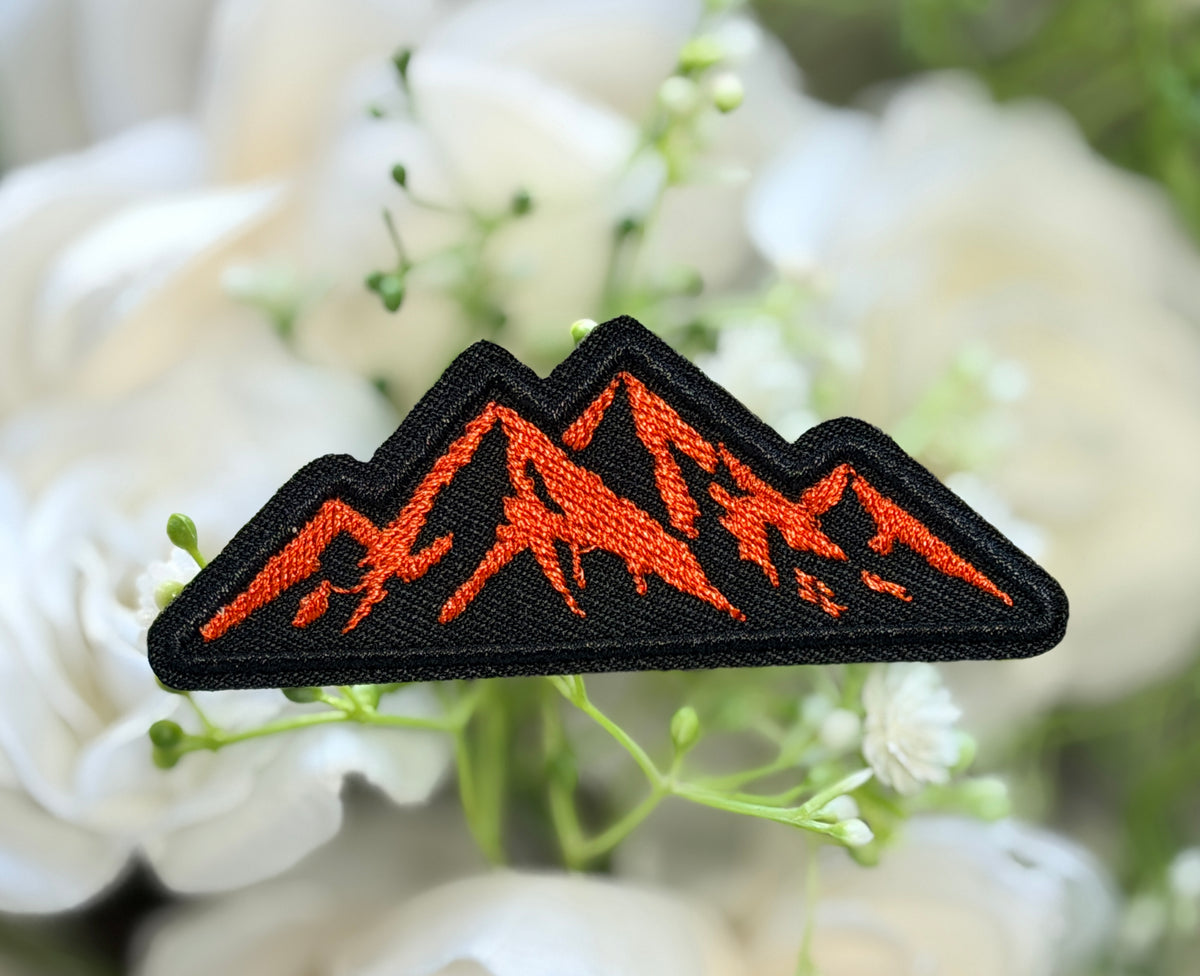 Orange Mountain Range Iron on Patch