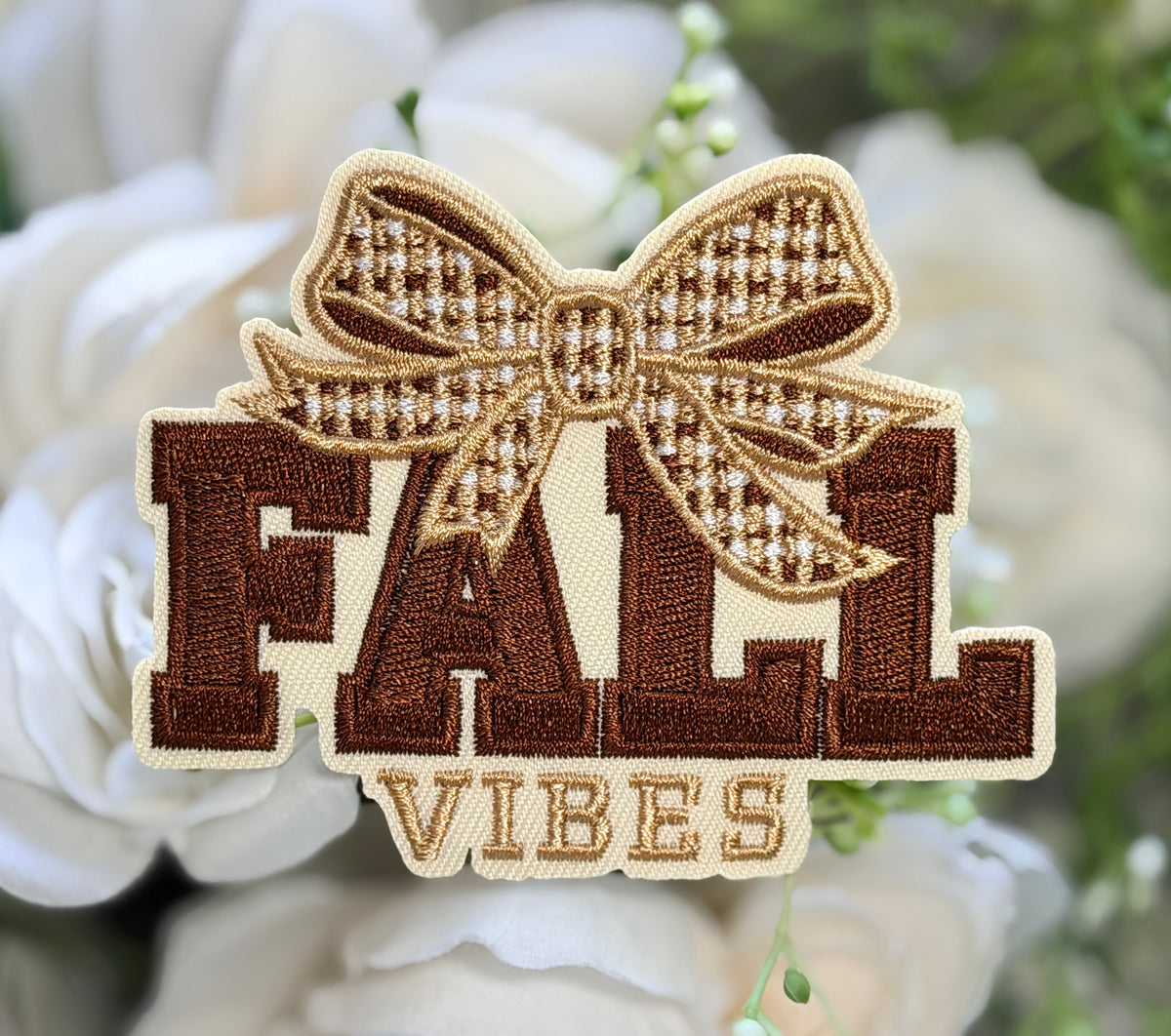 Fall Vibes Bow Iron on Patch
