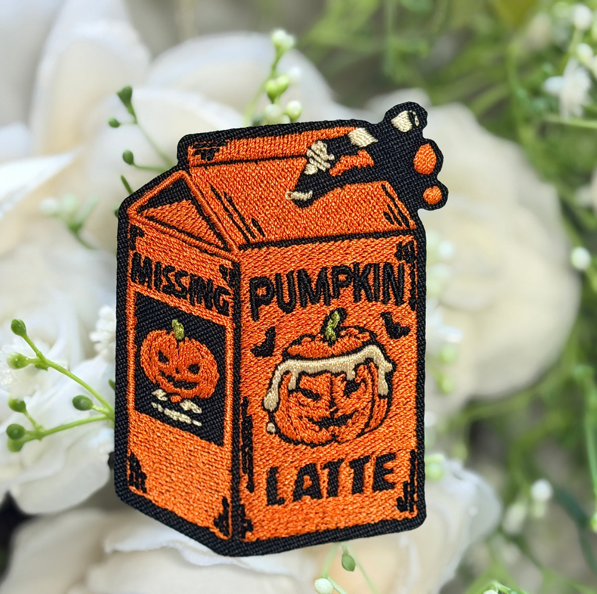 Pumpkin Spice Carton Iron on Patch